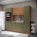 Ver imagem 1 de Cozinha Modulada Pixel Kappesberg 100% Mdp Canela/verde Frevo/canela 240cm