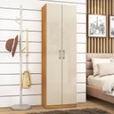 Ver imagem 1 de Armário Multiuso Cali 2 Portas 182cm x 57cm x 35cm Bege/Cinamomo/Off White
