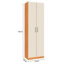 Ver imagem 4 de Armário Multiuso Cali 2 Portas 182cm x 57cm x 35cm Bege/Cinamomo/Off White