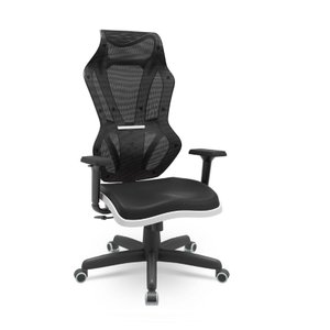 Cadeira Plaxmetal Gamer Vizon Dz Encosto Tela Mecanismo Relax System Detalhes Branco