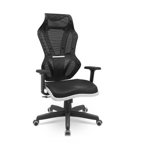 Cadeira Plaxmetal Gamer Vizon Dz Encosto Tela Mecanismo Relax System Detalhes Branco
