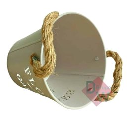 Vaso Cachepot / Balde de Alumínio:branco - 2