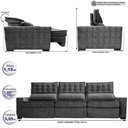 Ver imagem 2 de Sofá Retrátil e Reclinável 3,55m Cama inBox Big Star com SoftGel D40 Velupluma Cinza