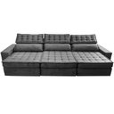 Ver imagem 5 de Sofá Retrátil e Reclinável 3,55m Cama inBox Big Star com SoftGel D40 Velupluma Cinza