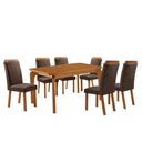Ver imagem 2 de Mesa de Jantar Liz 180 cm Tampo MDF Laminado Canto Copo com 6 Cadeiras Aline