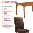Ver imagem 7 de Mesa de Jantar Liz 180 cm Tampo MDF Laminado Canto Copo com 6 Cadeiras Aline