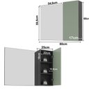 Ver imagem 5 de Espelheira para Banheiro 80cm 60cm x 17cm Preto/Mármore Lunar/Verde Mar