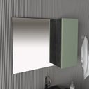 Ver imagem 1 de Espelheira para Banheiro 80cm 60cm x 17cm Preto/Mármore Lunar/Verde Mar