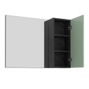Ver imagem 3 de Espelheira Armário para Banheiro com Espelho 80cm 60cm x 17cm Preto/Mármore Lunar/Verde Mar