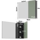 Ver imagem 5 de Espelheira Armário para Banheiro com Espelho 80cm 60cm x 17cm Preto/Mármore Lunar/Verde Mar