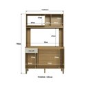 Ver imagem 3 de Cozinha Compacta 4 Portas ,1 Gaveta e 1 Nicho para Forno Bege/Ipê/Cristalo