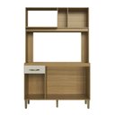 Ver imagem 5 de Cozinha Compacta 4 Portas ,1 Gaveta e 1 Nicho para Forno Bege/Ipê/Cristalo