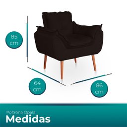 Kit 02 Poltronas Opala para Sala Confortável Resistente Marrom - 6