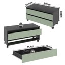 Ver imagem 5 de Balcão Gabinete para Banheiro 80cm com Rodízio e 2 Gavetas BN3603 Preto/Mármore Lunar/Verde Mar