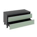 Ver imagem 3 de Balcão Gabinete para Banheiro 80cm com Rodízio e 2 Gavetas BN3603 Preto/Mármore Lunar/Verde Mar