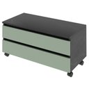 Ver imagem 4 de Balcão Gabinete para Banheiro 80cm com Rodízio e 2 Gavetas BN3603 Preto/Mármore Lunar/Verde Mar