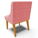 Ver imagem 5 de Kit 6 Cadeiras Decorativas Sala de Jantar Base Fixa de Madeira Firenze Suede Rose/castanho G19 -