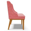 Ver imagem 2 de Kit 6 Cadeiras Decorativas Sala de Jantar Base Fixa de Madeira Firenze Suede Rose/castanho G19 -