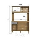 Ver imagem 3 de Cozinha Compacta 4 Portas ,1 Gaveta e 1 Nicho para Forno Bege/Ipê/Griseo