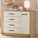 Ver imagem 1 de Cômoda Infantil Pérola Nature/off White - Peternella