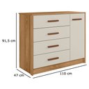 Ver imagem 3 de Cômoda Infantil Pérola Nature/off White - Peternella