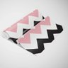 Papel de Parede Chevron Preto e Rosa-60x300cm - 2