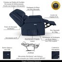 Ver imagem 3 de Poltrona do Papai Reclinável Sala de Cinema Madrid Elétrica Touch Massagem USB PU Azul G23 Gran Belo
