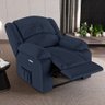 Poltrona do Papai Reclinável Sala de Cinema Madrid Elétrica Touch Massagem USB PU Azul G23 Gran Belo - 1