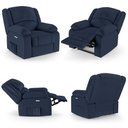 Ver imagem 7 de Poltrona do Papai Reclinável Sala de Cinema Madrid Elétrica Touch Massagem USB PU Azul G23 Gran Belo