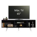 Ver imagem 4 de Rack Madesa Dubai para TV até 65 Polegadas com Pés Preto/Branco 8N09 Cor:Preto/Branco