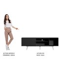 Ver imagem 6 de Rack Madesa Dubai para TV até 65 Polegadas com Pés Preto/Branco 8N09 Cor:Preto/Branco