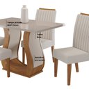 Ver mais imagens de Conjunto Mesa de Jantar Retangular Amore 120x80cm sem Vidro e 4 Cadeiras Yescasa Bege/Mel/Off White/Marfim
