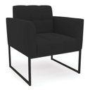 Ver imagem 2 de Kit 2 Poltronas Elisa Veludo Preto Base Metálica Industrial Preto - D'Rossi
