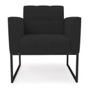 Ver mais imagens de Kit 2 Poltronas Elisa Veludo Preto Base Metálica Industrial Preto - D'Rossi