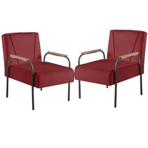 Kit 2 Poltronas para Sala de Estar Apolo Estilo Contemporâneo