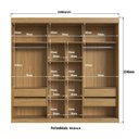 Ver imagem 4 de Guarda Roupa Casal 2 Portas 4 Gavetas Bege/Marromle/Cristalo