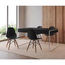 Ver imagem 1 de Mesa Jantar Industrial Retangular Filadélfia Preta 137x90cm Base Ferro Branco com 4 Cadeiras Pretas