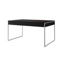 Ver imagem 5 de Mesa Jantar Industrial Retangular Filadélfia Preta 137x90cm Base Ferro Branco com 4 Cadeiras Pretas
