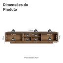 Ver imagem 5 de Rack Suspenso para TV até 80 Polegadas 218 cm 2 Portas Rustic/Branco Glamy Madesa