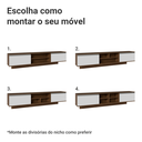 Ver mais imagens de Rack Suspenso para TV até 80 Polegadas 218 cm 2 Portas Rustic/Branco Glamy Madesa