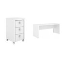 Ver imagem 2 de Conjunto 2 Peças com Escrivaninha ME4109 e Gaveteiro ME4108 163cm Branco