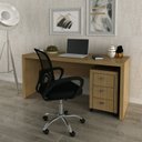 Ver imagem 1 de Conjunto 2 Peças com Escrivaninha ME4109 e Gaveteiro ME4108 163cm Amendoa Marrom