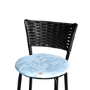 Ver imagem 2 de Banqueta Baixa Para Cozinha Ratan Preta Estofado Floral Floral