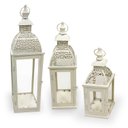 Ver imagem 1 de Kit C/3 Lanterna Marroquina Metal Branca Grande/media/peq