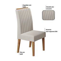 Conjunto Canto Baú com Mesa de Jantar Retangular 120x80cm de Vidro e 2 Cadeiras - 8