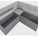 Ver imagem 7 de Conjunto Canto Baú com Mesa de Jantar Retangular 120x80cm de Vidro e 2 Cadeiras Yescasa Bege/Mel/Off White/Marfim