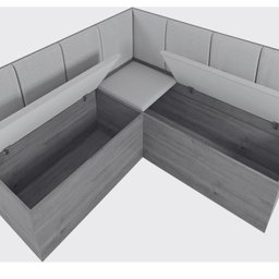 Conjunto Canto Baú com Mesa de Jantar Retangular 120x80cm de Vidro e 2 Cadeiras - 7