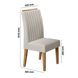 Conjunto Canto Baú com Mesa de Jantar Retangular 120x80cm de Vidro e 2 Cadeiras - 10