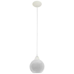 Pendente Branco com Bola Americana Pequena Transparente - 1