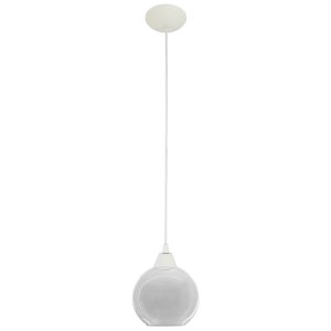 Pendente Branco com Bola Americana Pequena Transparente